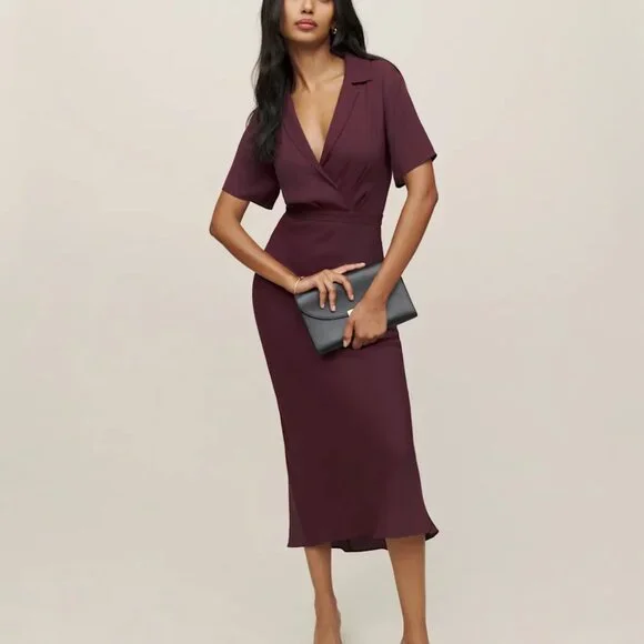 Reformation Danika Dress Prune - Size S - Picture 3 of 5